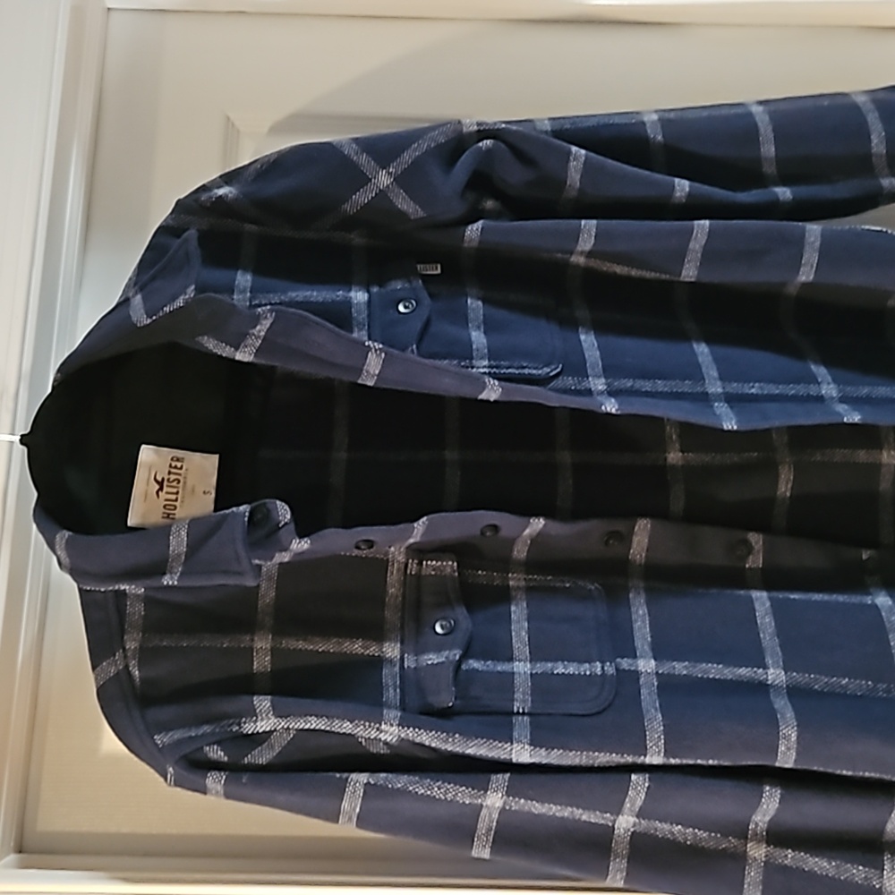 Hollister Thermal Shirt Jacket Navy Blue Mens Small